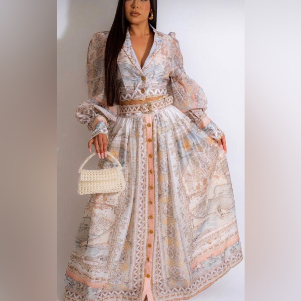 Elegant High Tide maxi skirt set. Final sales. No return or exchange